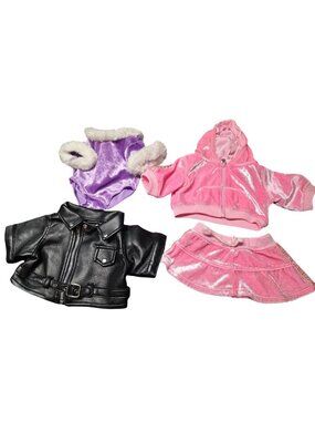 Build-A-Bear BAB Leather Jacket,Velour leotard & Two Piece